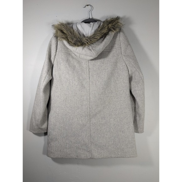 J‎ Crew Coat Womens 4Gray Chateau Parka Italian Wool Classic Minimalist Preppy - Picture 7 of 7